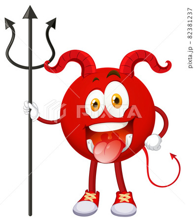 A red devil cartoon character with facial expression 82381237
