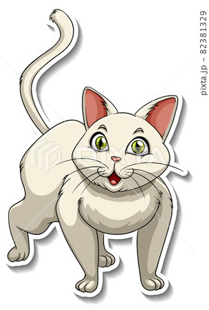 A sticker template of cat cartoon character 82381329