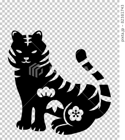 老虎新年的材料白色背景 82381743