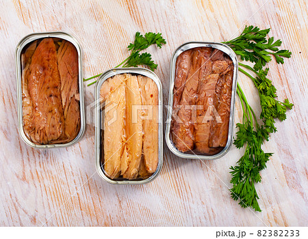 Canned seafood, melva fish fillets preserved in oi Canned seafood, melva fish fillets preserved in oi 82382233