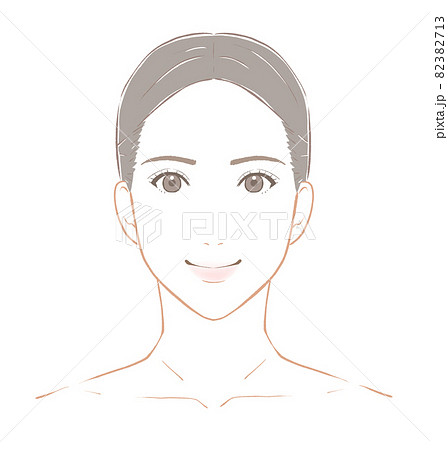 正面を向いたまとめ髪の女性のイラスト素材 3713 正面を向いたまとめ髪の女性のイラスト素材 3713