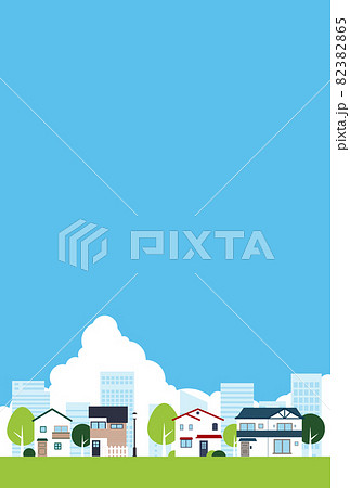 背景素材_ニュータウンの街並み 82382865