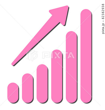 増加傾向のデータを表している棒グラフのイラスト素材 3938