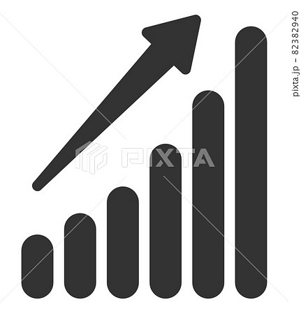 増加傾向のデータを表している棒グラフのイラスト素材 3940