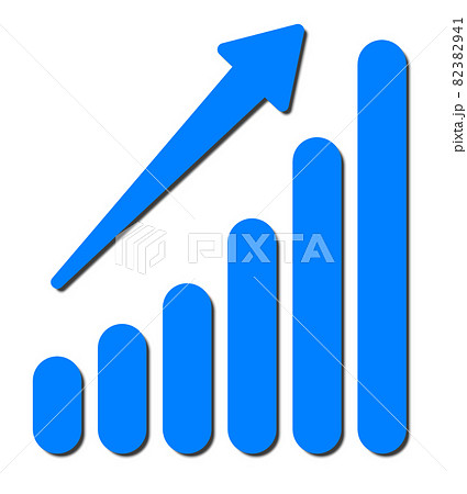 増加傾向のデータを表している棒グラフのイラスト素材 3941