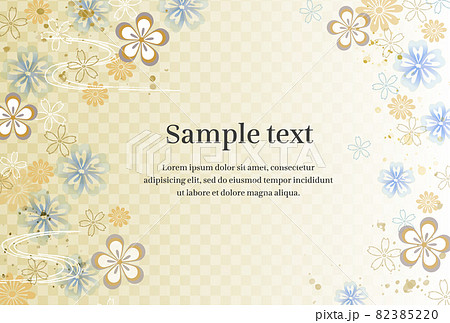 モダンな花柄の和柄背景　横位置 82385220