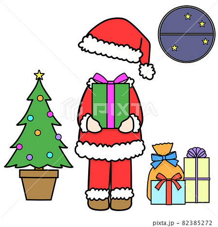 サンタの服でプレゼント　顔なし 82385272