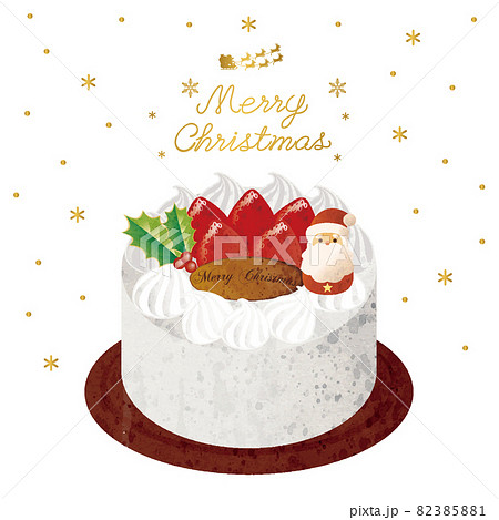 クリスマスケーキ クリスマス サンタクロース 水彩 背景 フレーム コピースペース イラスト 白 クリスマスケーキ クリスマス サンタクロース 水彩 背景 フレーム コピースペース イラスト 白 82385881