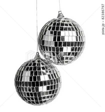 Mini disco ball isolated on white background 82386797