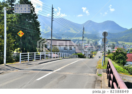 大澤橋／馬曲川より高社山方面を望む(長野県木島平村)【2021.9】 82388849