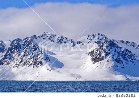 Snowcapped Mountains, Arctic, Svalbard, Norway 82390383