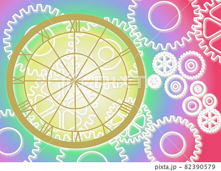 時計盤と歯車のデザイン背景イラストのイラスト素材 時計盤と歯車のデザイン背景イラストのイラスト素材