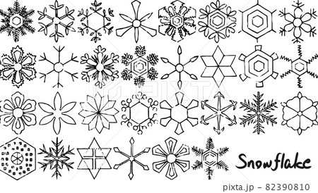 雪の結晶セットのイラスト素材 [82390810] - PIXTA