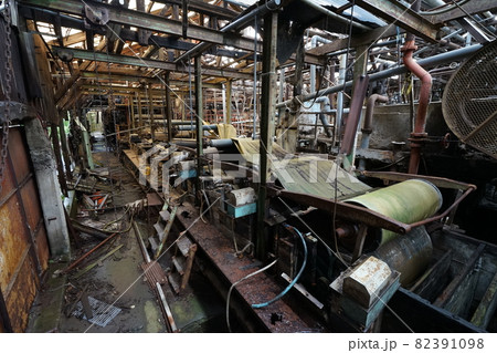 廃墟 廃工場 静岡県 製紙工場の写真素材