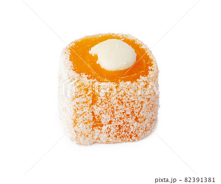 Turkish delight dessert isolated on white background Turkish delight dessert isolated on white background 82391381