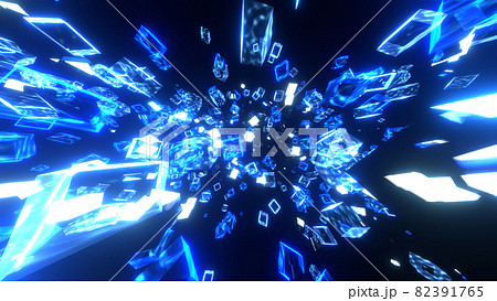 キューブ Vj キラキラ 透明 青 別verあり のイラスト素材
