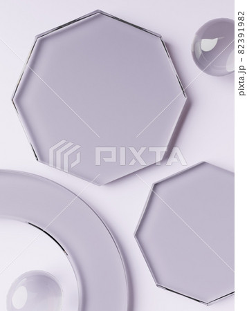3D Rendering Geometric or Abstract Shape Acrylic Glass Plates Product Display Background for Summer Healthcare and Skincare Products. 3D Rendering Geometric or Abstract Shape Acrylic Glass Plates Product Display Background for Summer Healthcare and Skincare Products. 82391982