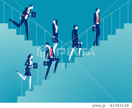 People up and down the stairs. Economic cycle concept 82393139