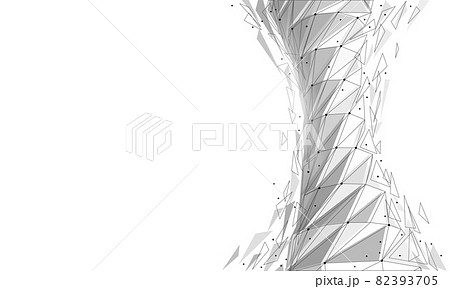 Tornado cyclone swirl 3D render. Isolated texture mesh element. Scary danger extreme weather 82393705