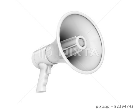 3D Rendering White Megaphone isolated on white background 82394743