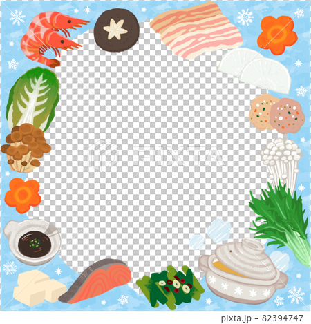 A delicious pot with a cute picture book touch and a lot of ingredients Square snow ver 82394747