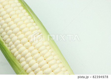 white corn with copy space on white background white corn with copy space on white background 82394978