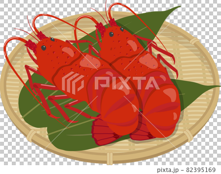Spiny lobster with bamboo basket 82395169