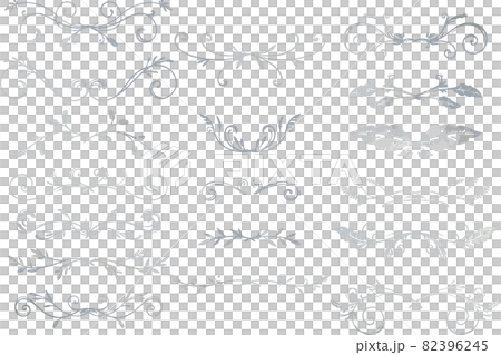 Hand-painted silver ivy pattern set vector material Hand-painted silver ivy pattern set vector material 82396245