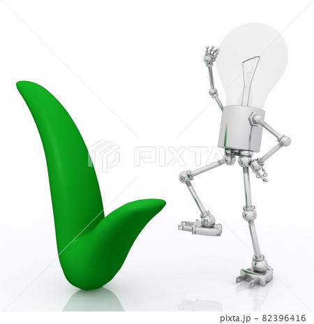 Light bulb figure with a check mark sign Light bulb figure with a check mark sign 82396416