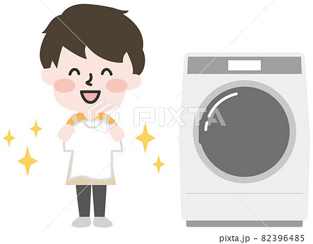 二頭身_洗濯をする男性 82396485