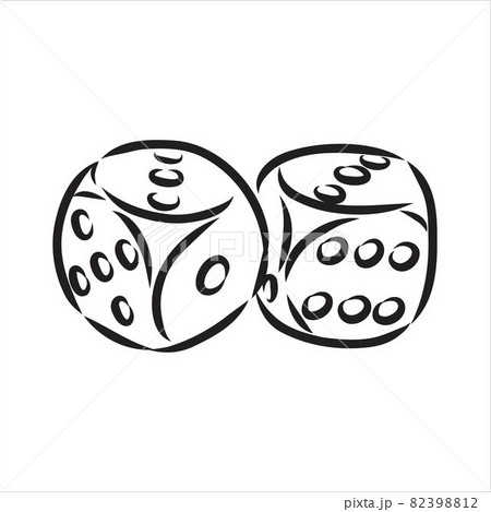 Sketch two dices game dice vector sketch 82398812