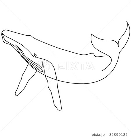 One line whale design silhouette. Hand drawn minimalism style vector illustration 82399125