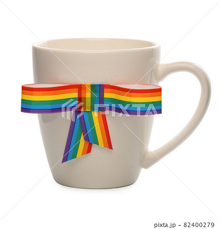 gay culture symbol with cup and rainbow ribbons gay culture symbol with cup and rainbow ribbons 82400279