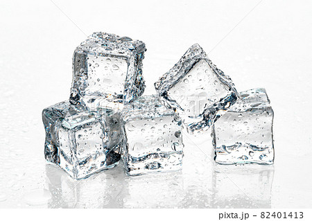 ice cubes on white background. 82401413