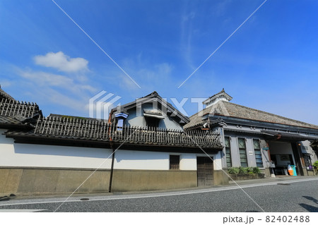 【大分県】快晴下の豆田の町並み（日田市） 82402488