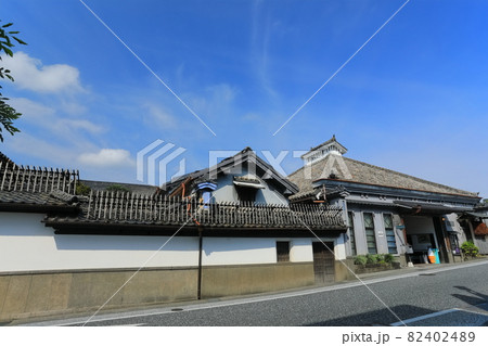 【大分県】快晴下の豆田の町並み（日田市） 82402489