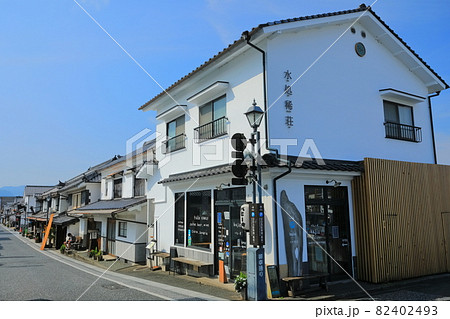 【大分県】快晴下の豆田の町並み（日田市） 82402493