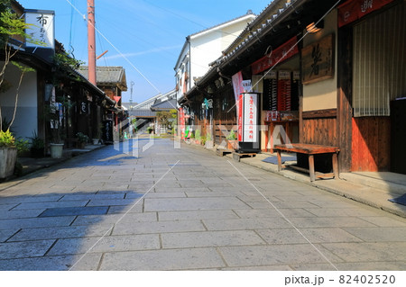 【大分県】快晴下の豆田の町並み（日田市） 82402520
