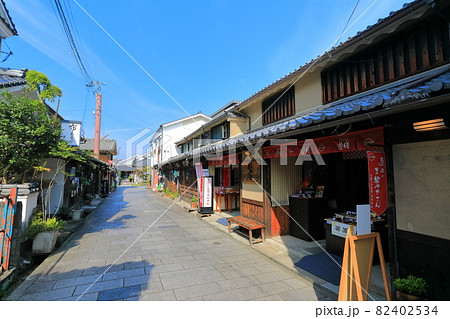 【大分県】快晴下の豆田の町並み（日田市） 82402534