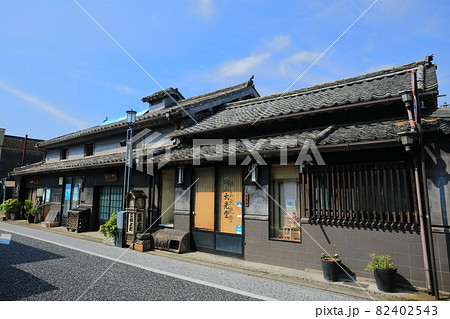 【大分県】快晴下の豆田の町並み（日田市） 82402543