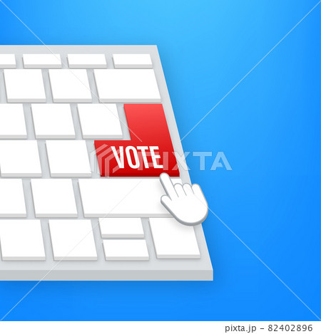Vote button on keaboard. Hand click icon. Finger click icon. Vector stock illustration. 82402896