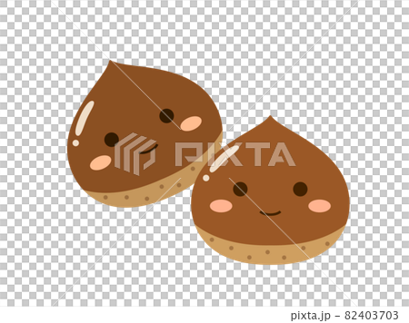栗をキャラクターにした可愛いイラスト 栗をキャラクターにした可愛いイラスト 82403703