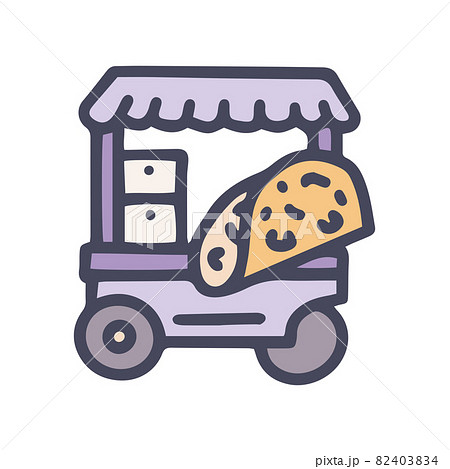 mexican food cart color vector doodle simple icon mexican food cart color vector doodle simple icon 82403834