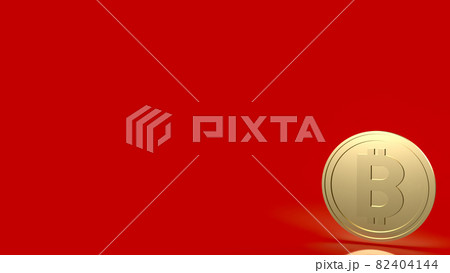 bitcoin coin on red background for cryptocurrency or business concept 3d rendering. bitcoin coin on red background for cryptocurrency or business concept 3d rendering. 82404144
