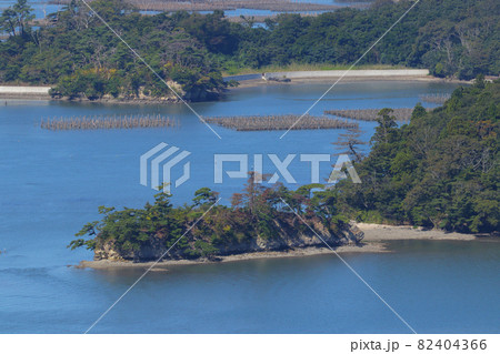 日本三景松島 奥松島「大高森展望台」から見る松島湾 松島四大観「壮観」の眺め 宮城県 日本三景松島 奥松島「大高森展望台」から見る松島湾 松島四大観「壮観」の眺め 宮城県 82404366