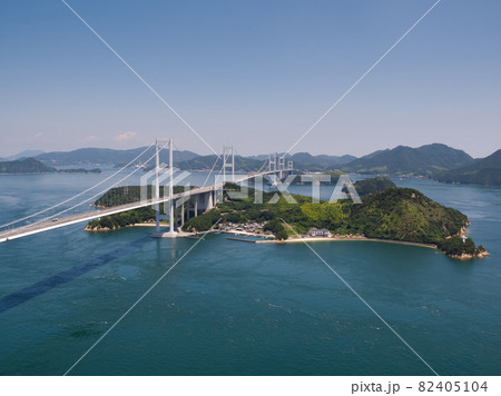 来島海峡(しまなみ海道) 空撮 来島海峡(しまなみ海道) 空撮 82405104