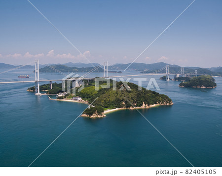 来島海峡(しまなみ海道) 空撮 来島海峡(しまなみ海道) 空撮 82405105
