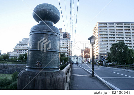 国指定歴史的建造物、風景、写真　日本最古級岩手県盛岡市神の橋の擬宝珠 82406642