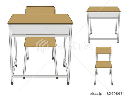 学校机椅子 机 椅子のイラスト素材 4034