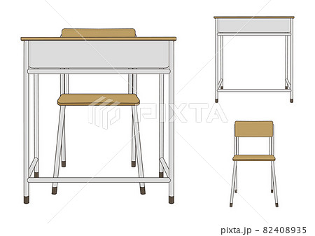 学校机椅子 机 椅子のイラスト素材 4035